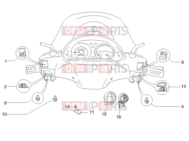 PIAGGIO Beverly 500 ie Electrical system » Selectors - Switches - Buttons