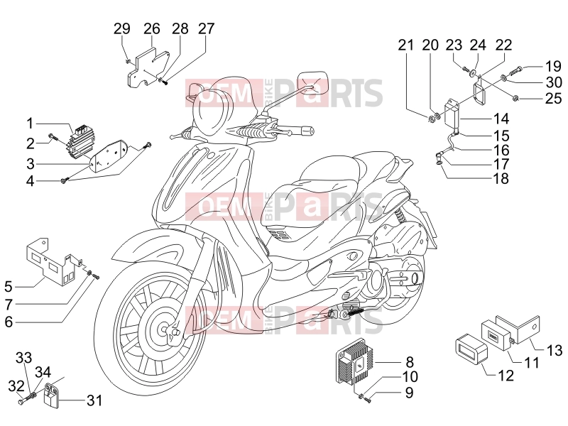 PIAGGIO Beverly 500 ie Electrical system » Voltage Regulators - Electronic Control Units (ecu) - H.T. Coil