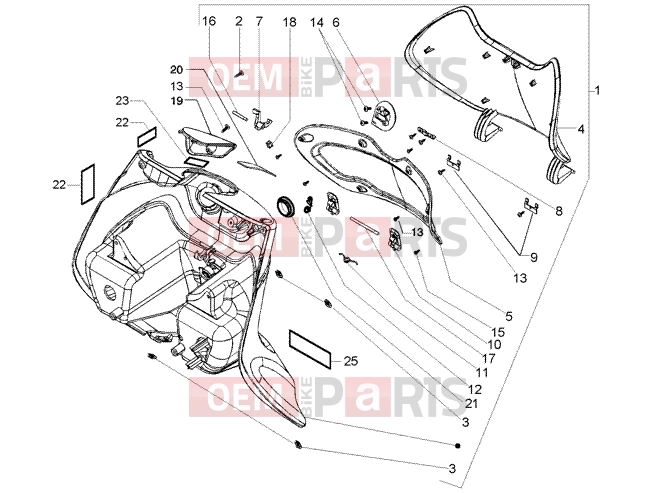 PIAGGIO Chassis » Front top case