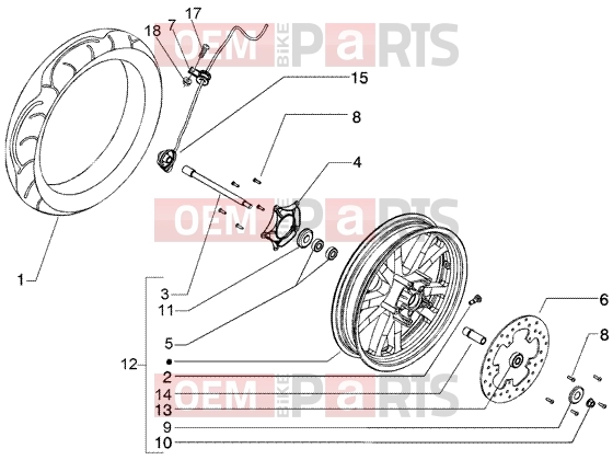 PIAGGIO Suspensions-Wheels » Front wheel