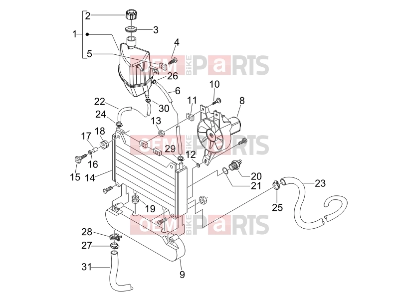 PIAGGIO BV 250 (U.S.A.) Frame - Plastic parts - Coachwork » Cooling system
