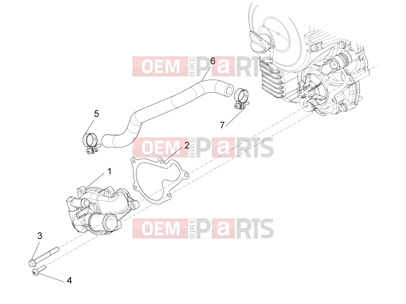 PIAGGIO BV 350 4T 4V ie E3 ( USA / CA ) Engine » Cooler pump