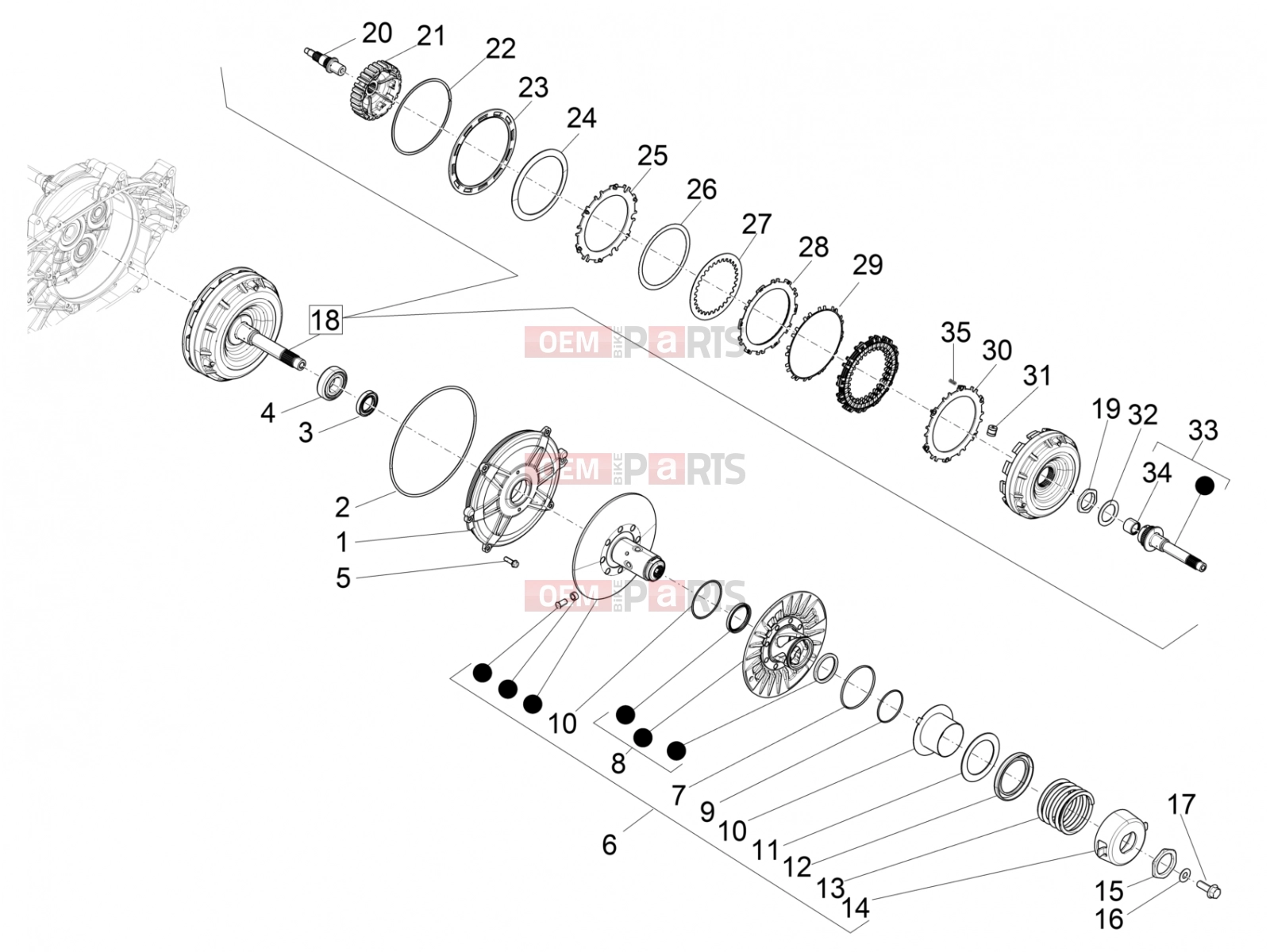PIAGGIO BV 350 4T 4V ie E3 ABS ( USA / CA ) Engine » Driven pulley