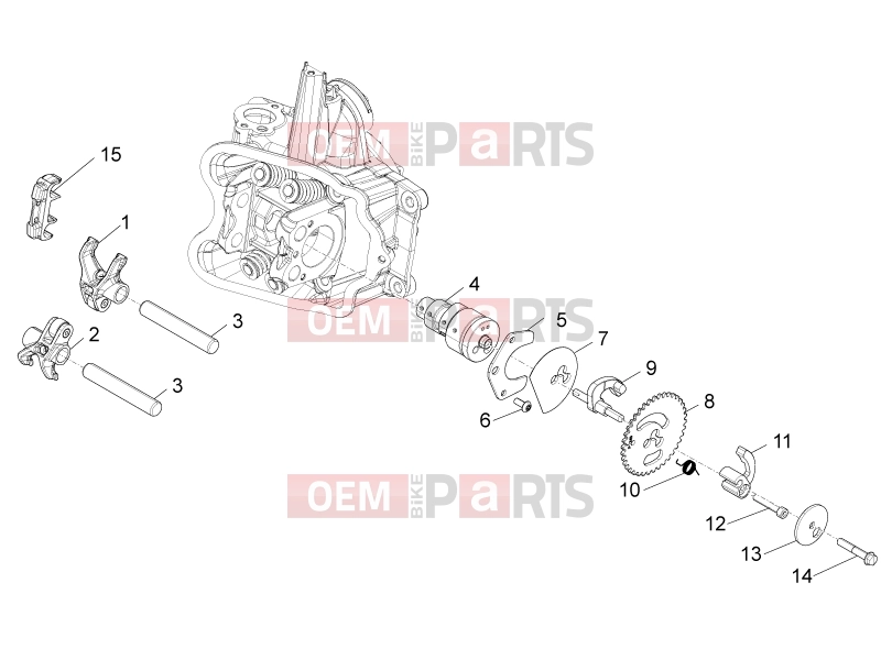 PIAGGIO BV 350 4T 4V ie E3 ABS ( USA / CA ) Engine » Rocking levers support unit