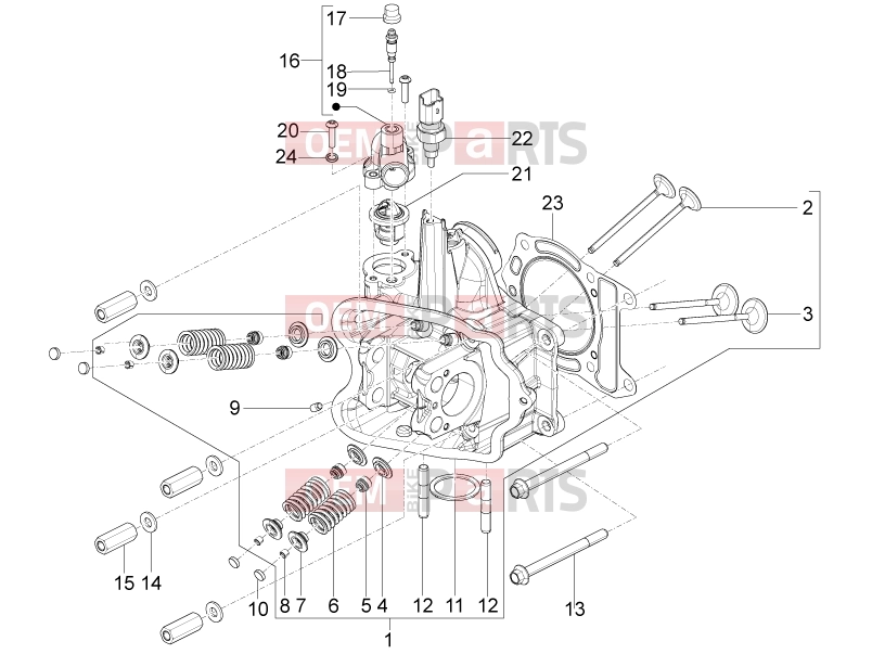 PIAGGIO BV 350 4T 4V ie E4 ABS ( USA / CA ) Engine » Head unit - Valve