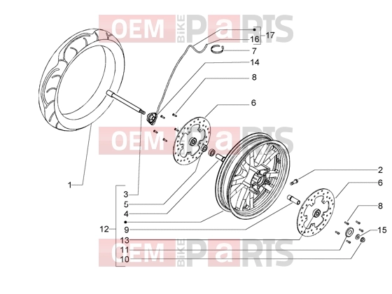 PIAGGIO Suspensions-Wheels » Front wheel