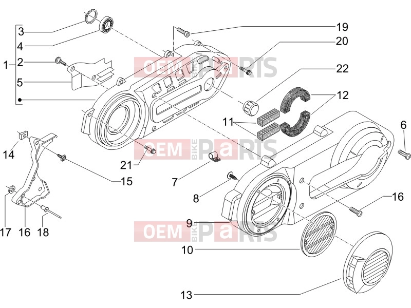 PIAGGIO BV 500 ( USA / CA ) Engine » Crankcase cover - Crankcase cooling