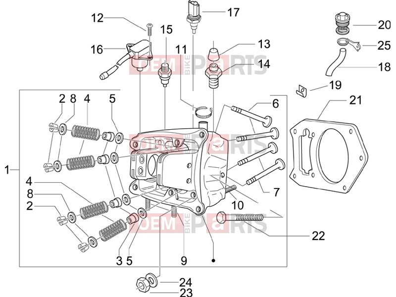 PIAGGIO BV 500 ( USA / CA ) Engine » Head unit - Valve