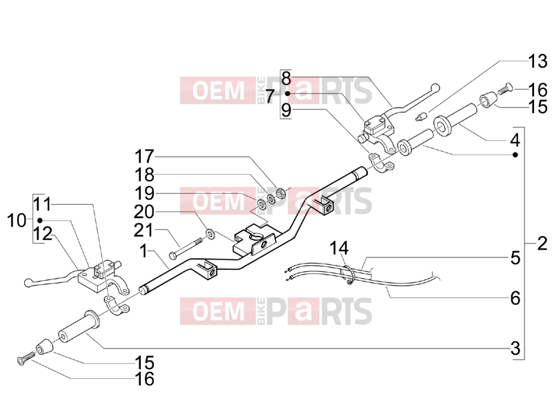 PIAGGIO BV 500 ( USA / CA ) Handlebars/Steering » Handlebars - Master cil.