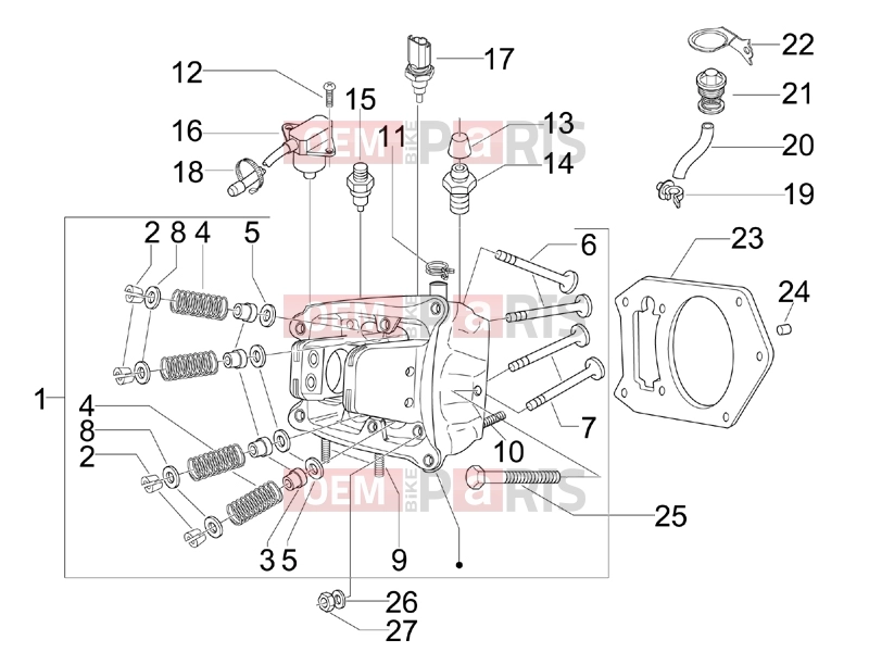 PIAGGIO BV 500 ( USA / CA ) Engine » Head unit - Valve