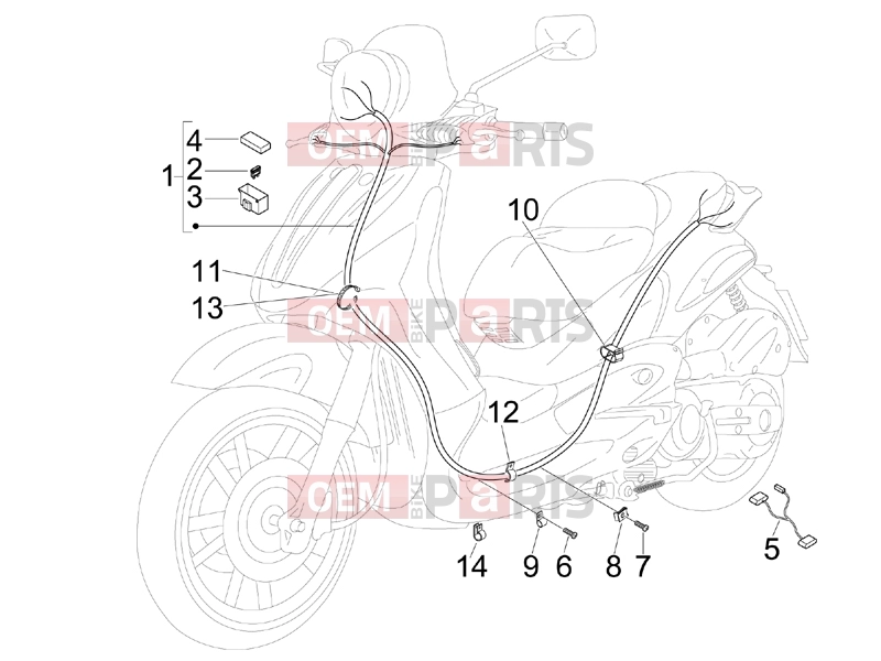 PIAGGIO BV 500 ( USA / CA ) Electrical system » Main cable harness