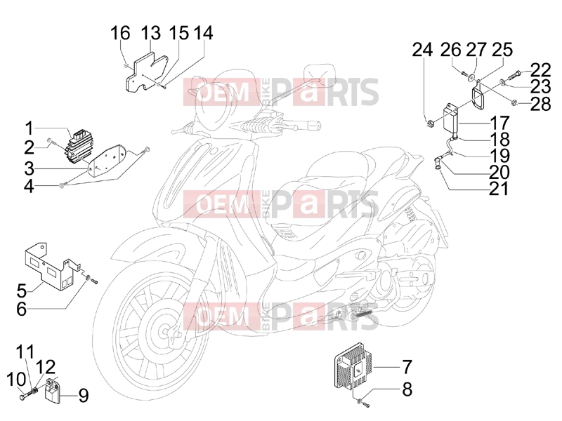 PIAGGIO BV 500 ( USA / CA ) Electrical system » Voltage Regulators - Electronic Control Units (ecu) - H.T. Coil