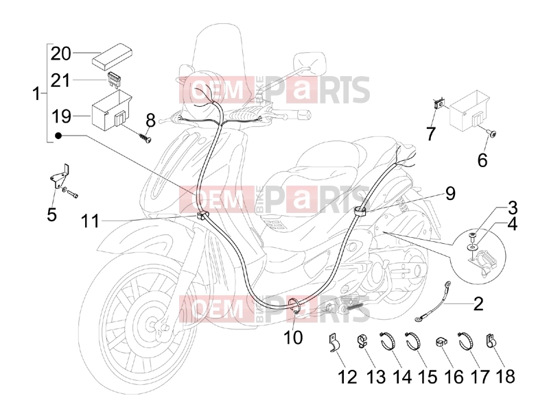 PIAGGIO BV 500 Tourer ( USA / CA ) Electrical system » Main cable harness