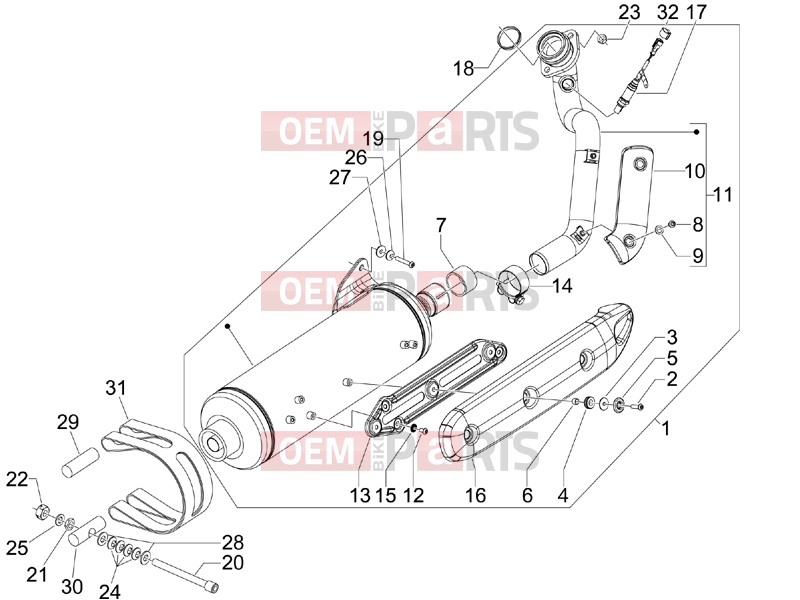 PIAGGIO BV 500 Tourer ( USA / CA ) Engine » Silencer