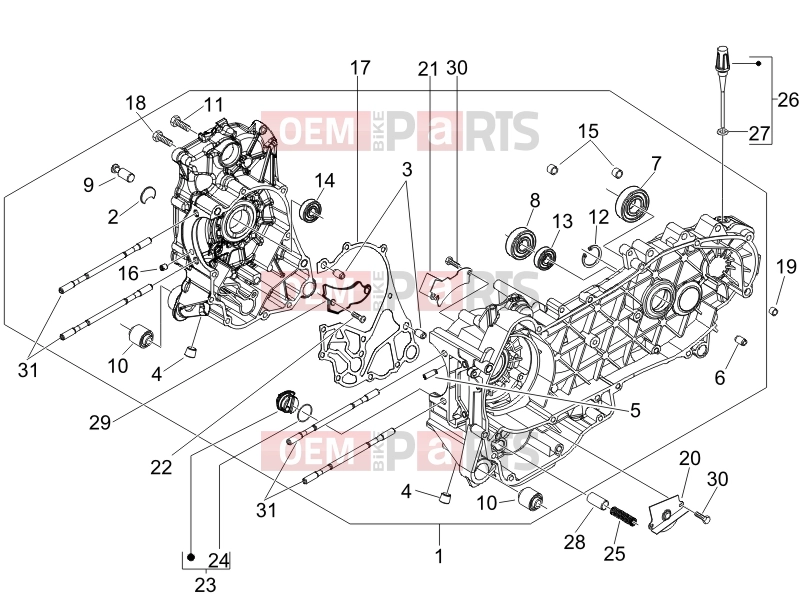 PIAGGIO Carnaby 200 Engine » Crankcase