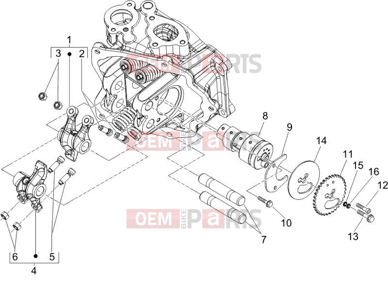 PIAGGIO Carnaby 200 Engine » Rocking levers support unit