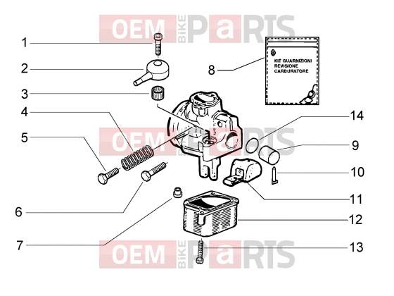 PIAGGIO Engine » Carburettor component parts