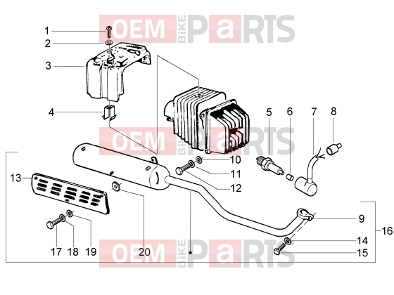 PIAGGIO motorikus alkatrészek  » silencer-baffle