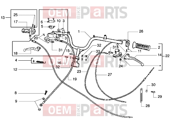 PIAGGIO Transmissions » Handlebars component parts-Transmissions