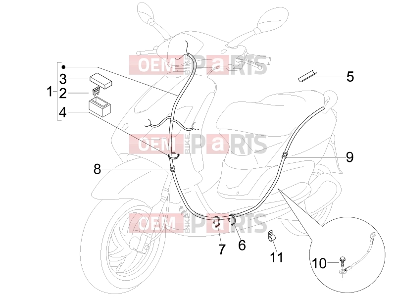 PIAGGIO Fly 100 elektromos rendszer » kábelezés