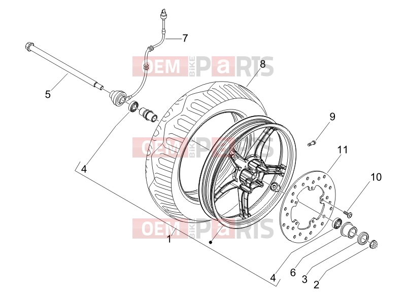 PIAGGIO Fly 125  Suspensions - Wheels » Front wheel