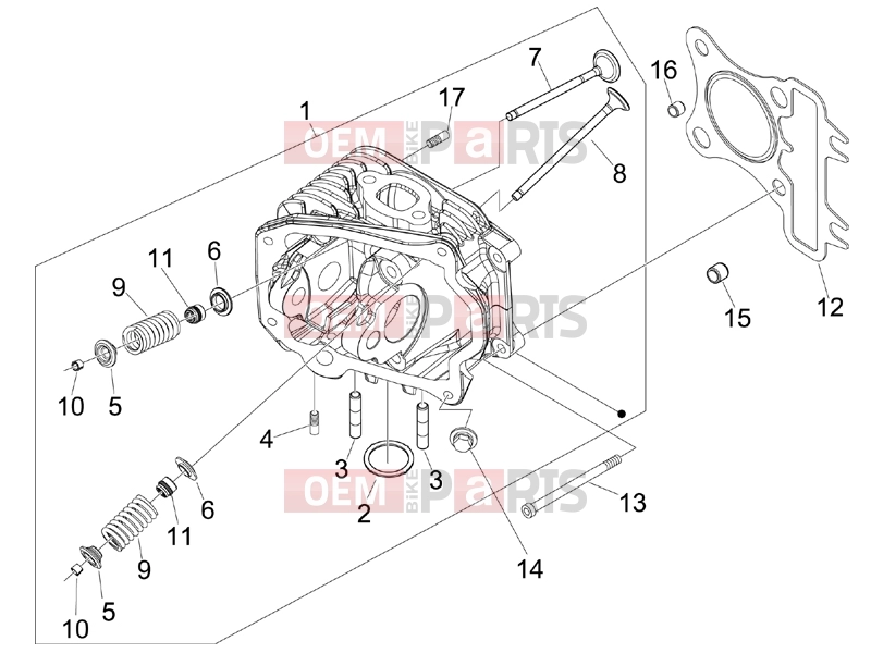 PIAGGIO Fly 125  Engine » Head unit - Valve