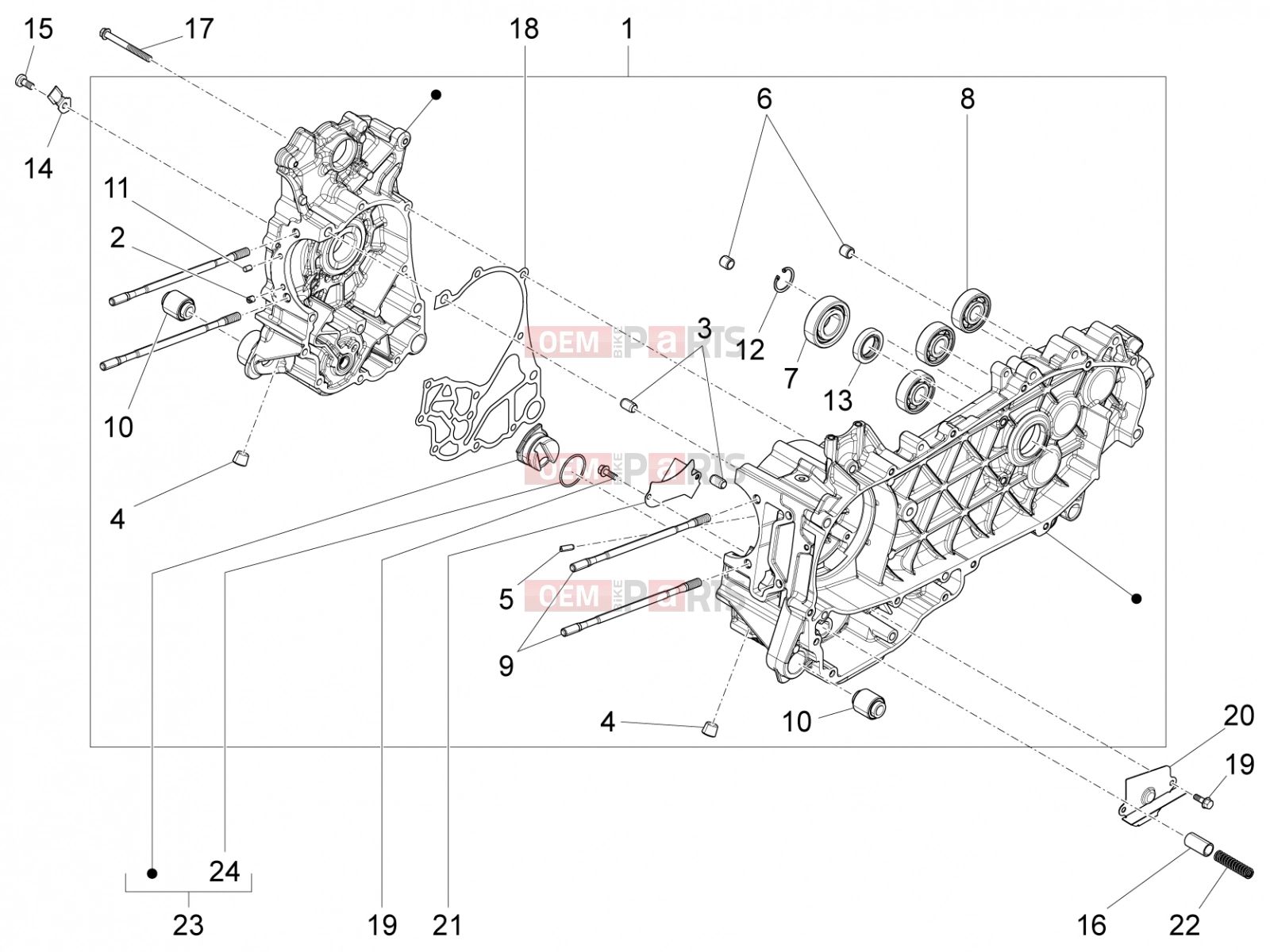 PIAGGIO Fly 125 4T/3V ie Engine » Crankcase