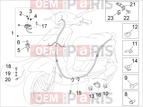 PIAGGIO Fly 125 4T/3V ie Electrical system » Main cable harness
