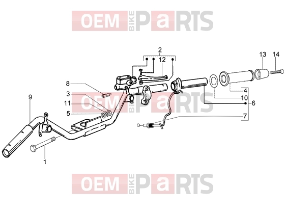 PIAGGIO Handlebars » Handlebars component parts