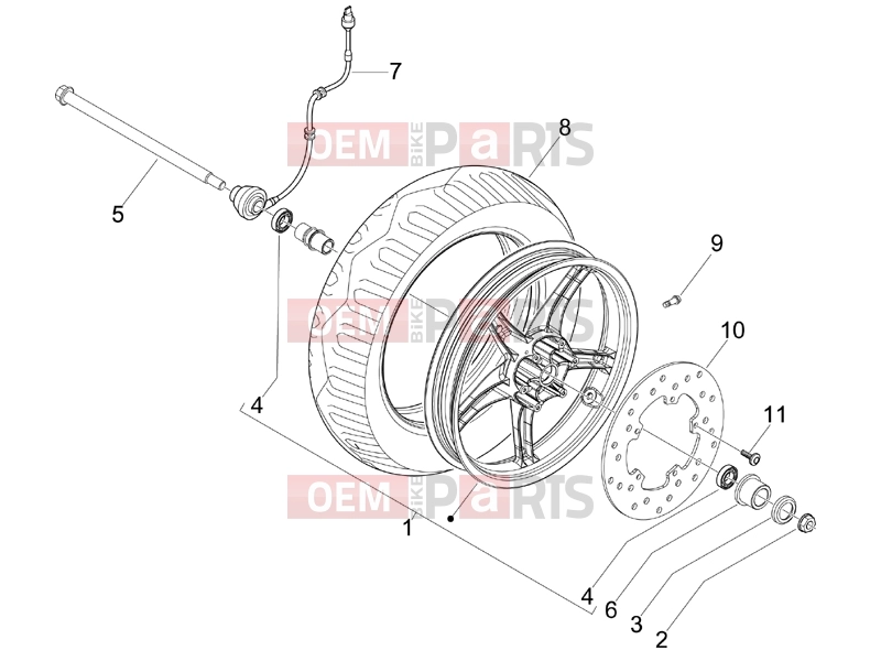 PIAGGIO Fly 150 Suspensions - Wheels » Front wheel