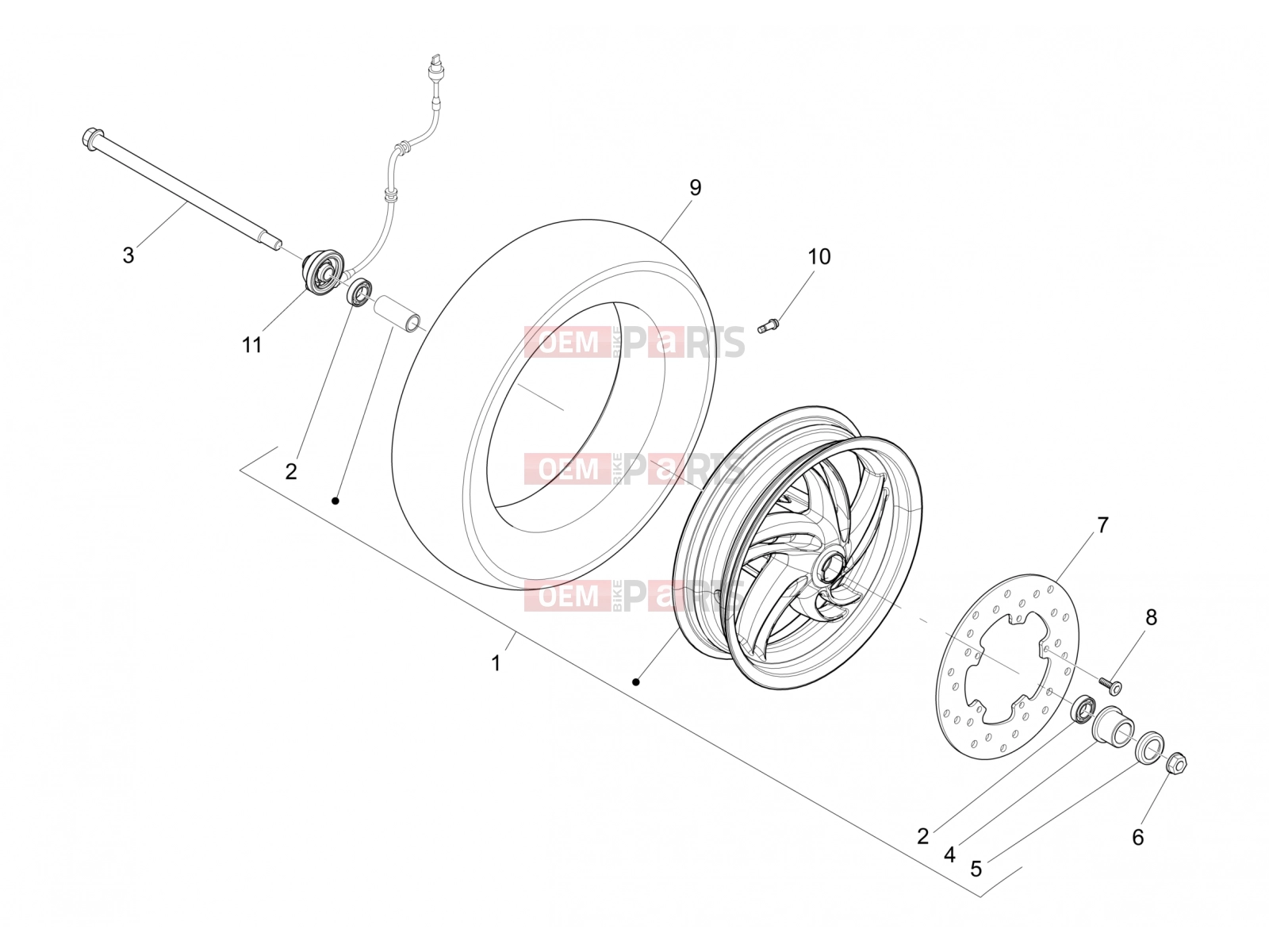 PIAGGIO Fly 150 Suspensions - Wheels » Front wheel