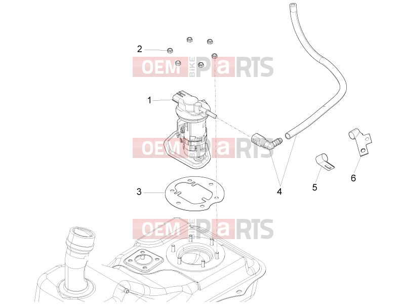 PIAGGIO Fly 150 Frame - Plastic parts - Coachwork » Supply system