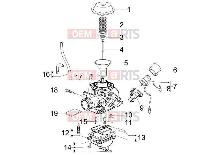PIAGGIO Fly 150 Engine » Carburetor's components