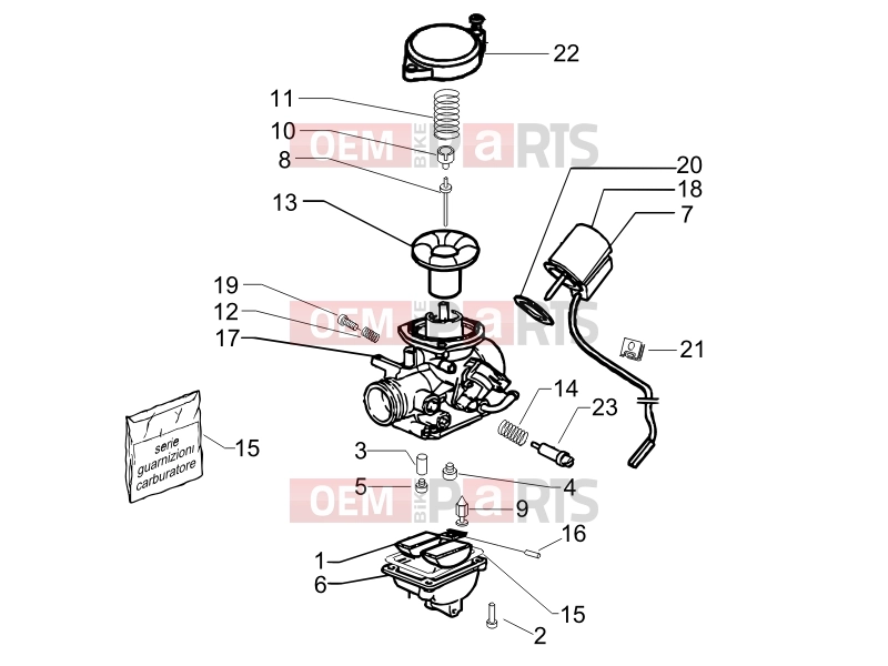 PIAGGIO Fly 50 4T Engine » Carburetor's components