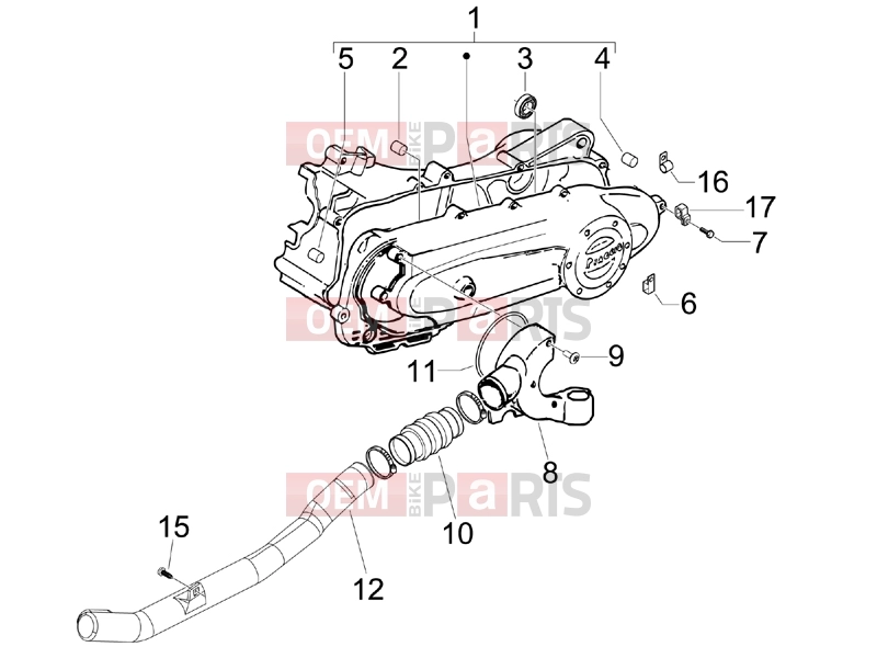 PIAGGIO Fly 50 4T Engine » Crankcase cover - Crankcase cooling