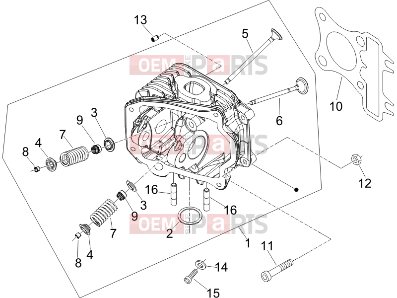 PIAGGIO Fly 50 4T Engine » Head unit - Valve