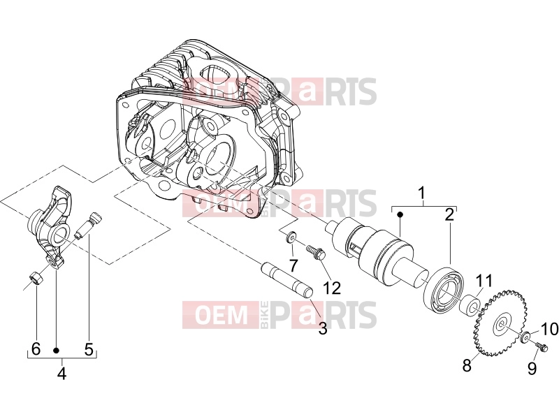 PIAGGIO Fly 50 4T Engine » Rocking levers support unit