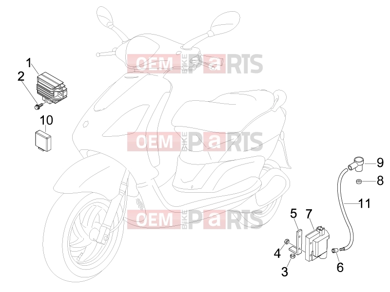PIAGGIO Fly 50 4T Electrical system » Voltage Regulators - Electronic Control Units (ecu) - H.T. Coil