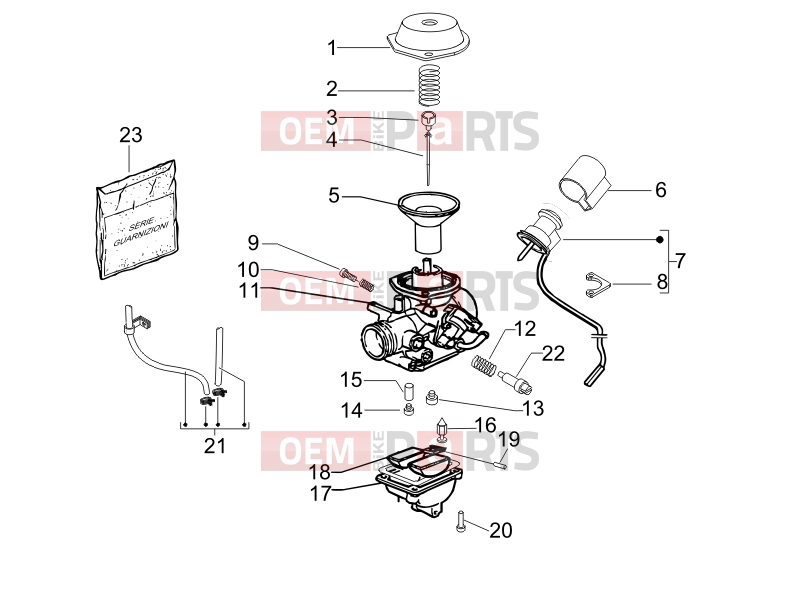 PIAGGIO Fly 50 4T Engine » Carburetor's components