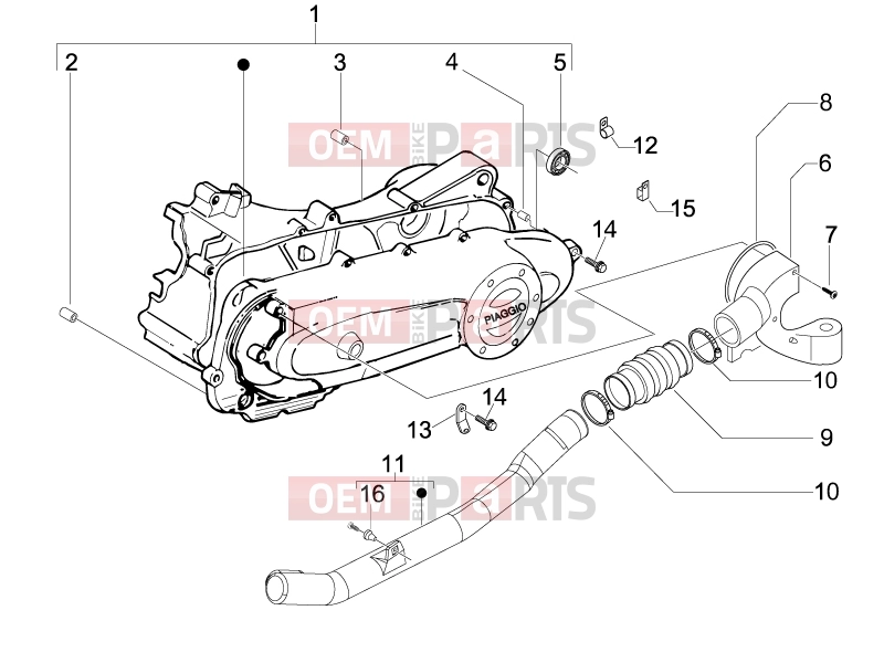 PIAGGIO Fly 50 4T Engine » Crankcase cover - Crankcase cooling