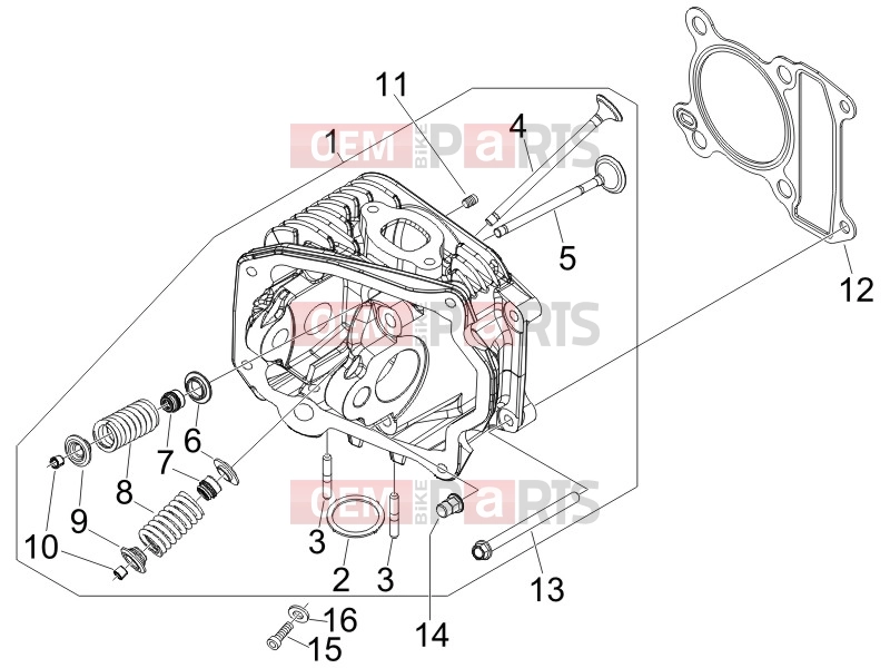 PIAGGIO Fly 50 4T 2V Engine » Head unit - Valve