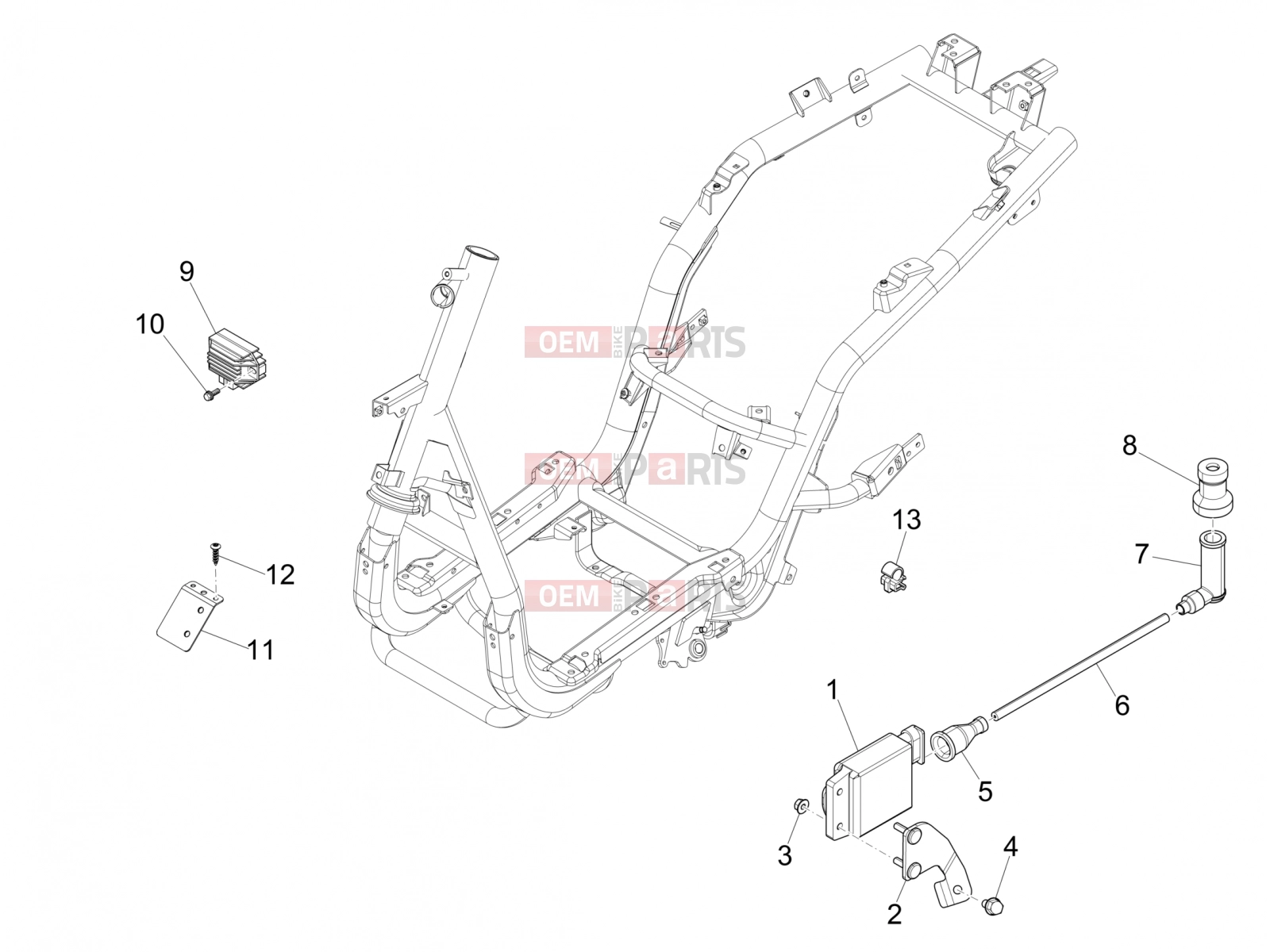 PIAGGIO Fly 50 4T 2V Electrical system » Voltage Regulators - Electronic Control Units (ecu) - H.T. Coil