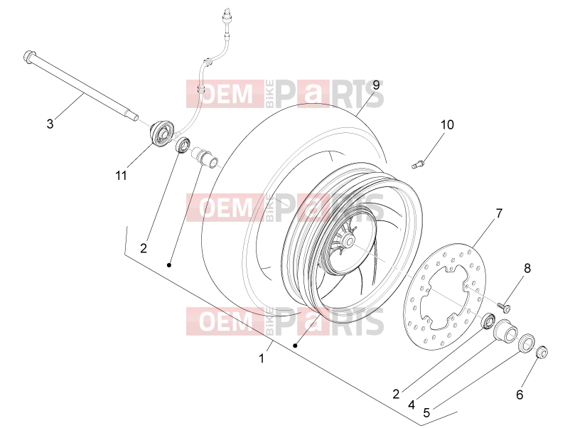 PIAGGIO Fly 50 4T 2V Suspensions - Wheels » Front wheel