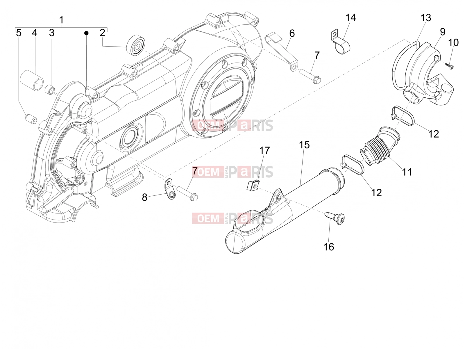 PIAGGIO Fly 50 4T 4V Engine » Crankcase cover - Crankcase cooling