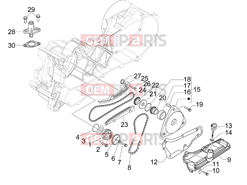PIAGGIO Fly 50 4T 4V Engine » Oil pump