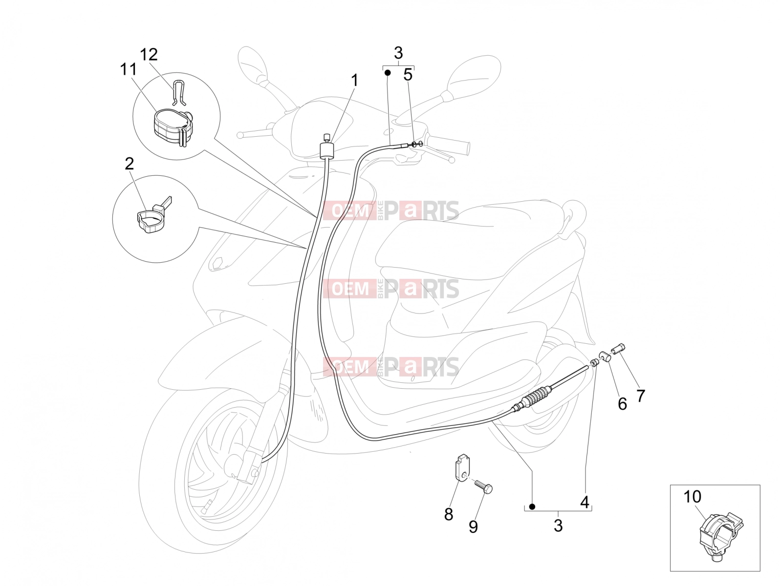 PIAGGIO Fly 50 4T 4V Braking system - Transmissions » Transmissions