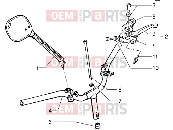 PIAGGIO Handlebars » Handlebars component parts