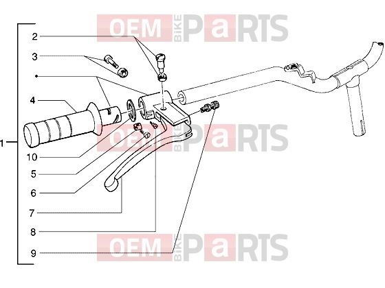 PIAGGIO Handlebars » Handlebars component parts