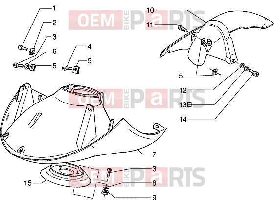 PIAGGIO Chassis » Front mudguard-Rear mudguard