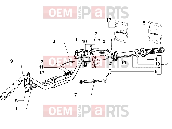 PIAGGIO Handlebars » Handlebars component parts